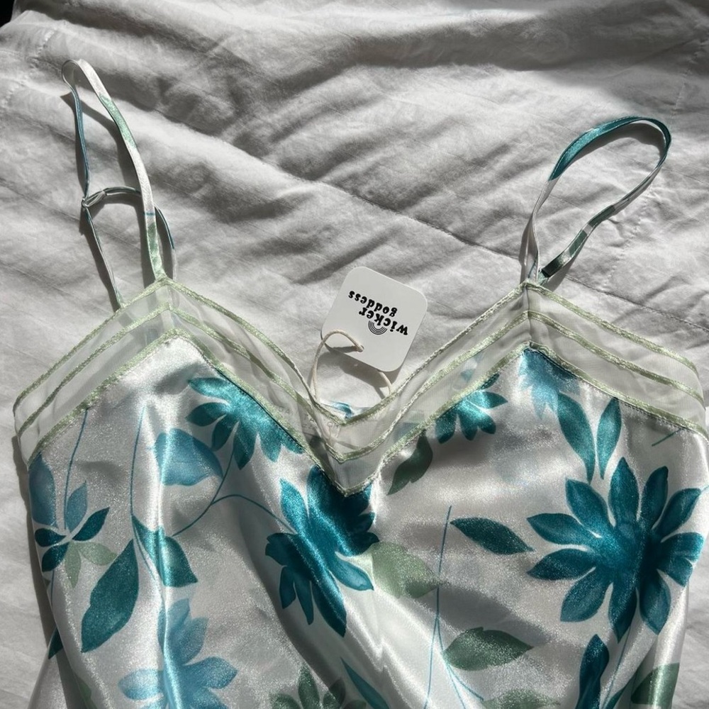 Morgan Taylor Floral Mini Dress - Teal and White